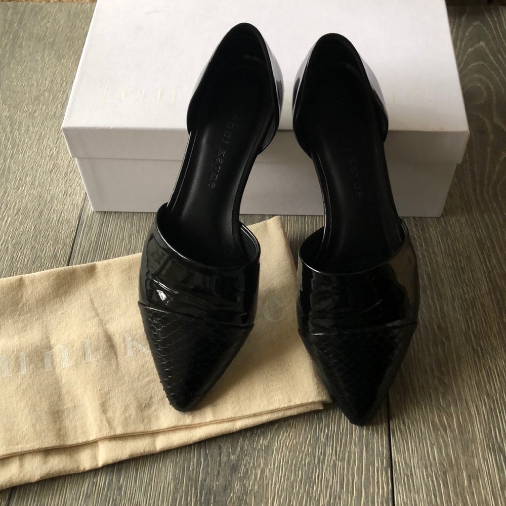 Jenni Kayne Patent Leather Snakeskin D’Orsay Flats - Picture 3 of 9